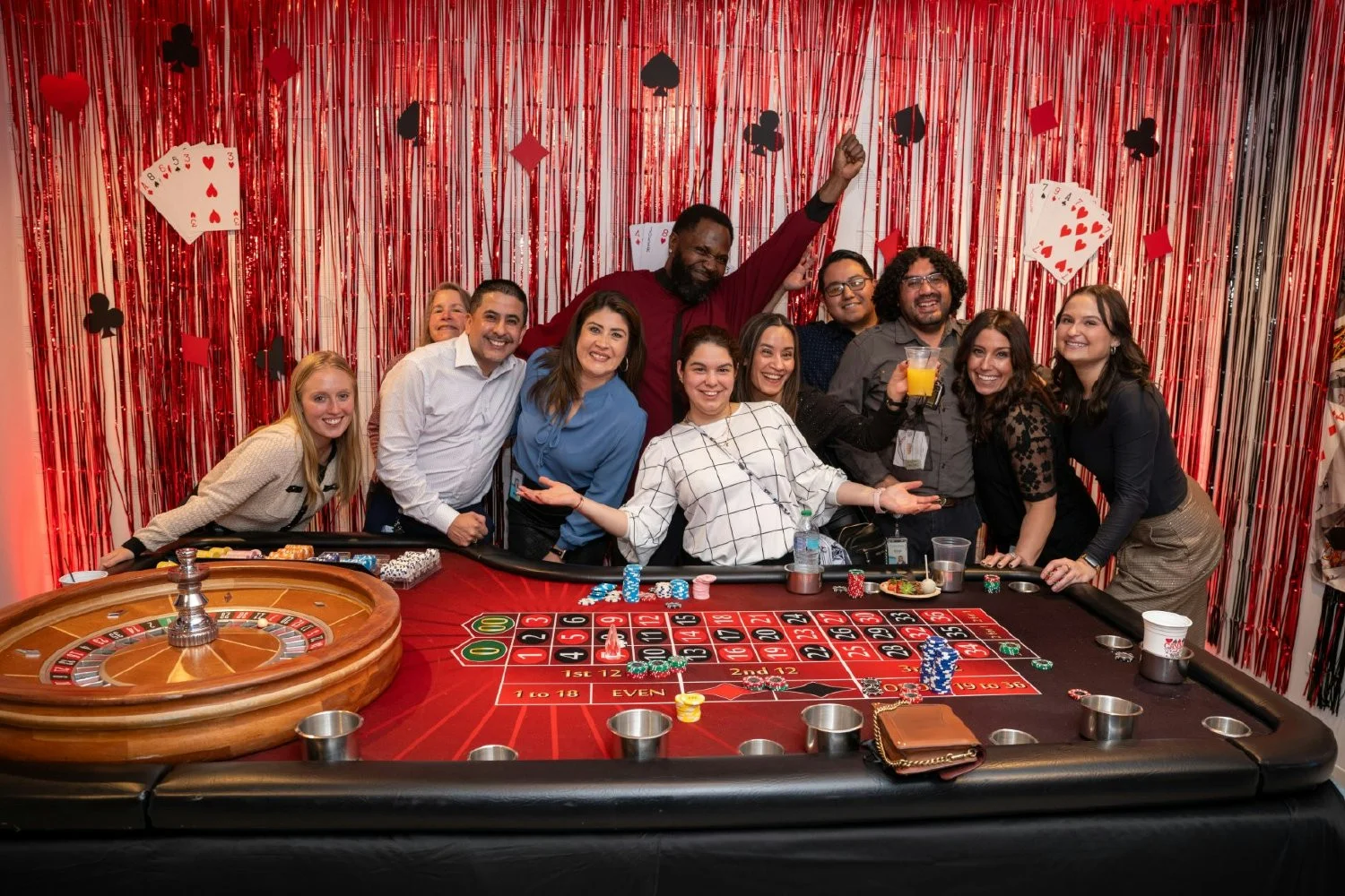 Employees enjoying the annual State of the Credit Union all staff celebration - this year's theme was Casino Night!