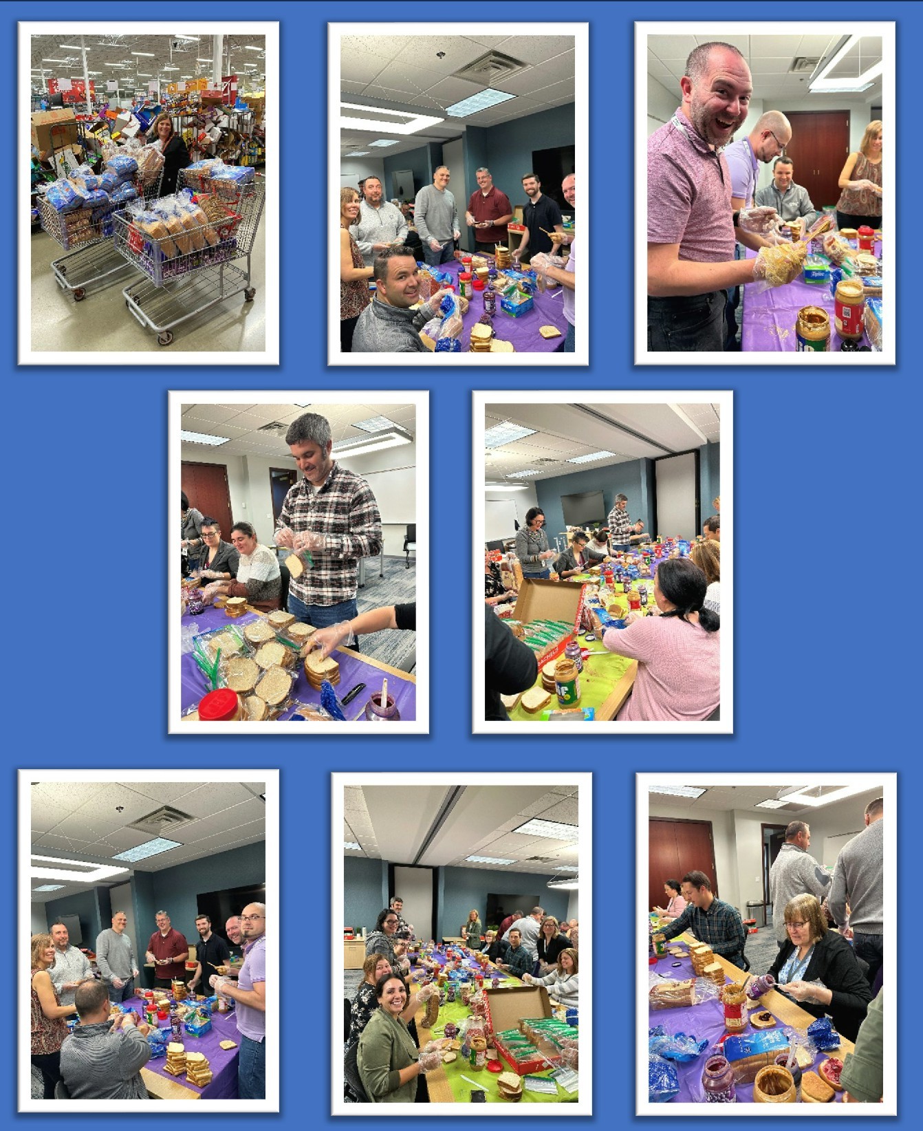 CTG colleagues made over 900 peanut butter and jelly sandwiches for a local shelter that feeds the hungry