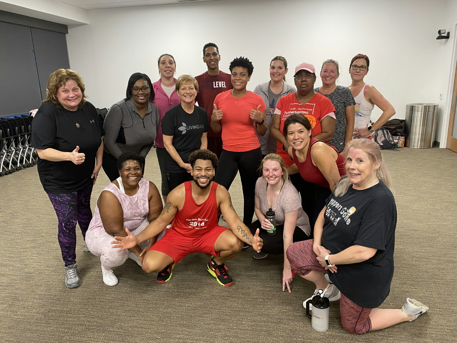 Associates participate in a hip hop class as part of the LivingWell program.