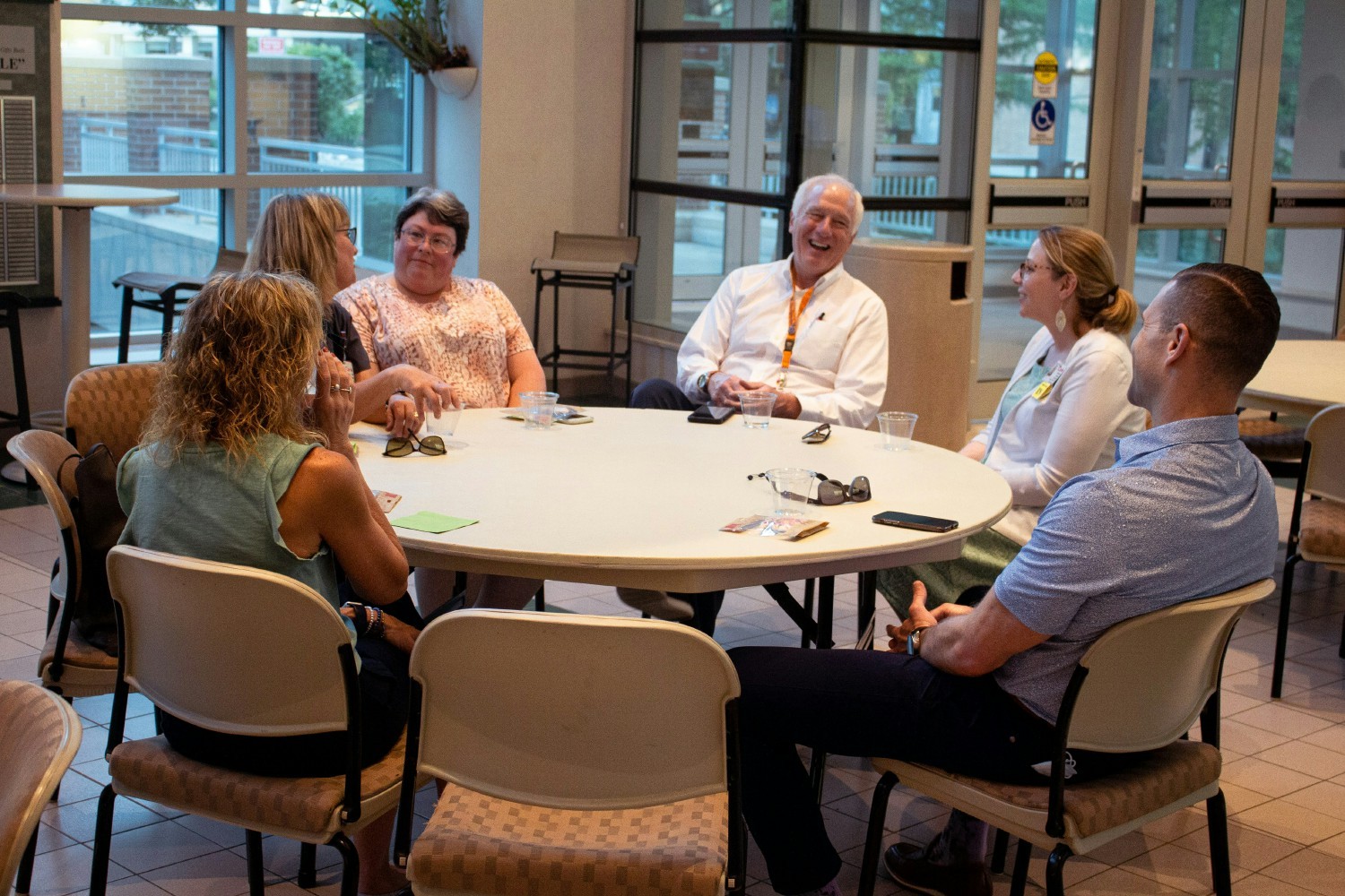 Dr. Leonard, President & CEO for Carle Health, rounding with team members and leaders.