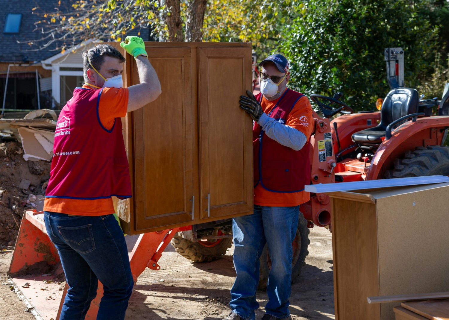 Lowe's volunteers help in disaster relief after Hurricane Helene in Western North Carolina.