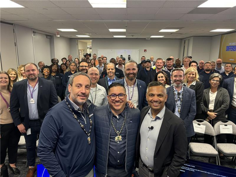 Chairman and CEO, Dennis Mathew, hosts All Hands meeting at Optimums’ Lake Charles, LA office. 