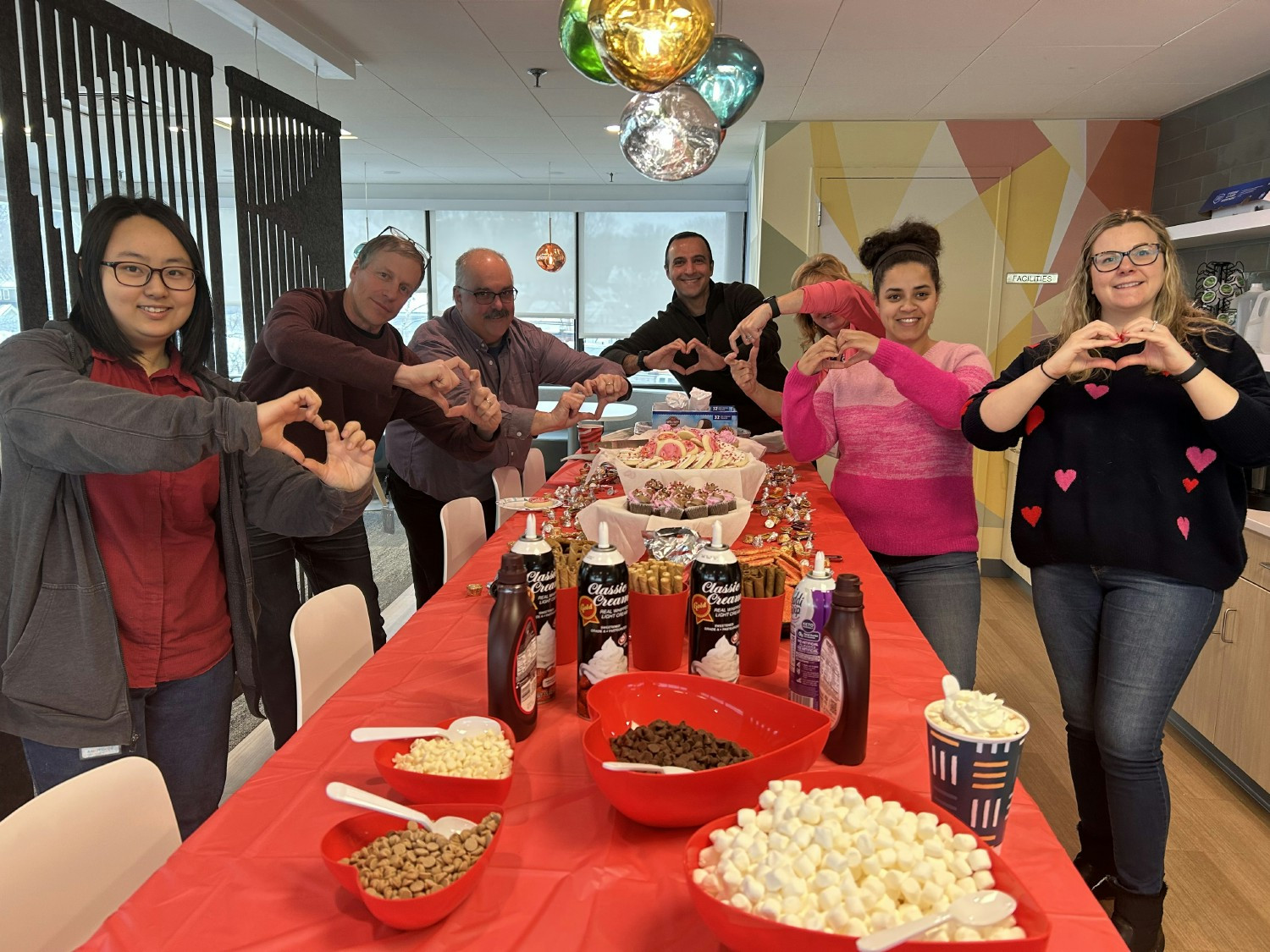 Employees celebrating Valentines Day! 