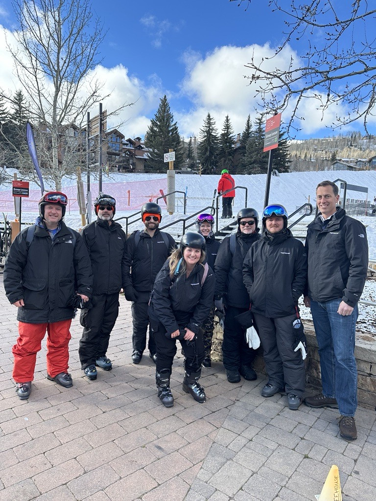 Our Veteran ERG sends volunteers to the Disabled Veterans Winter Sports Clinic each year.