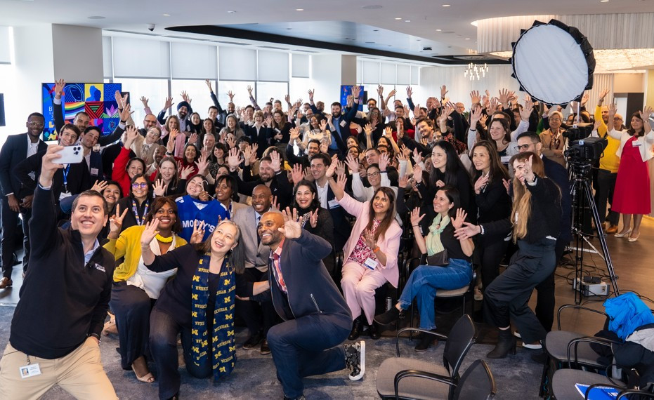Moody’s employees celebrating after a Business Resource Group (BRG) event at our HQ in New York.
