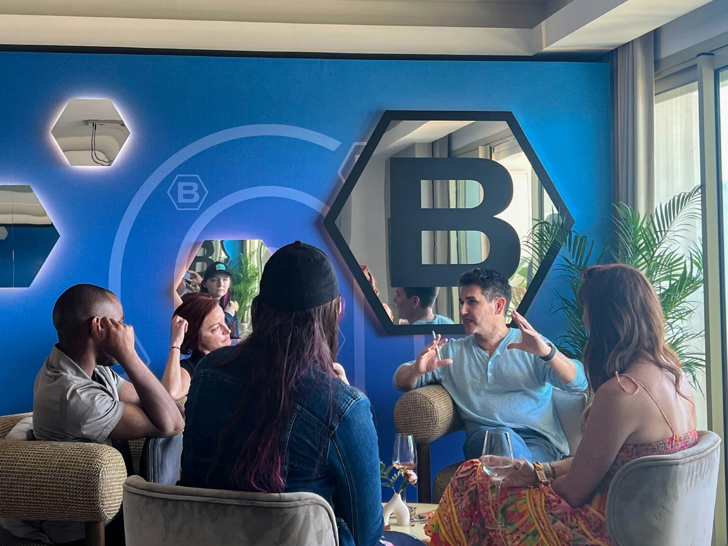 CEO Shawn Riegsecker strategizing with Basis leaders at Cannes.