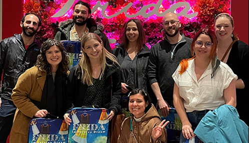 Beeps gather for a cultural immersion at the Art Institute for the Frida Kahlo exhibit.