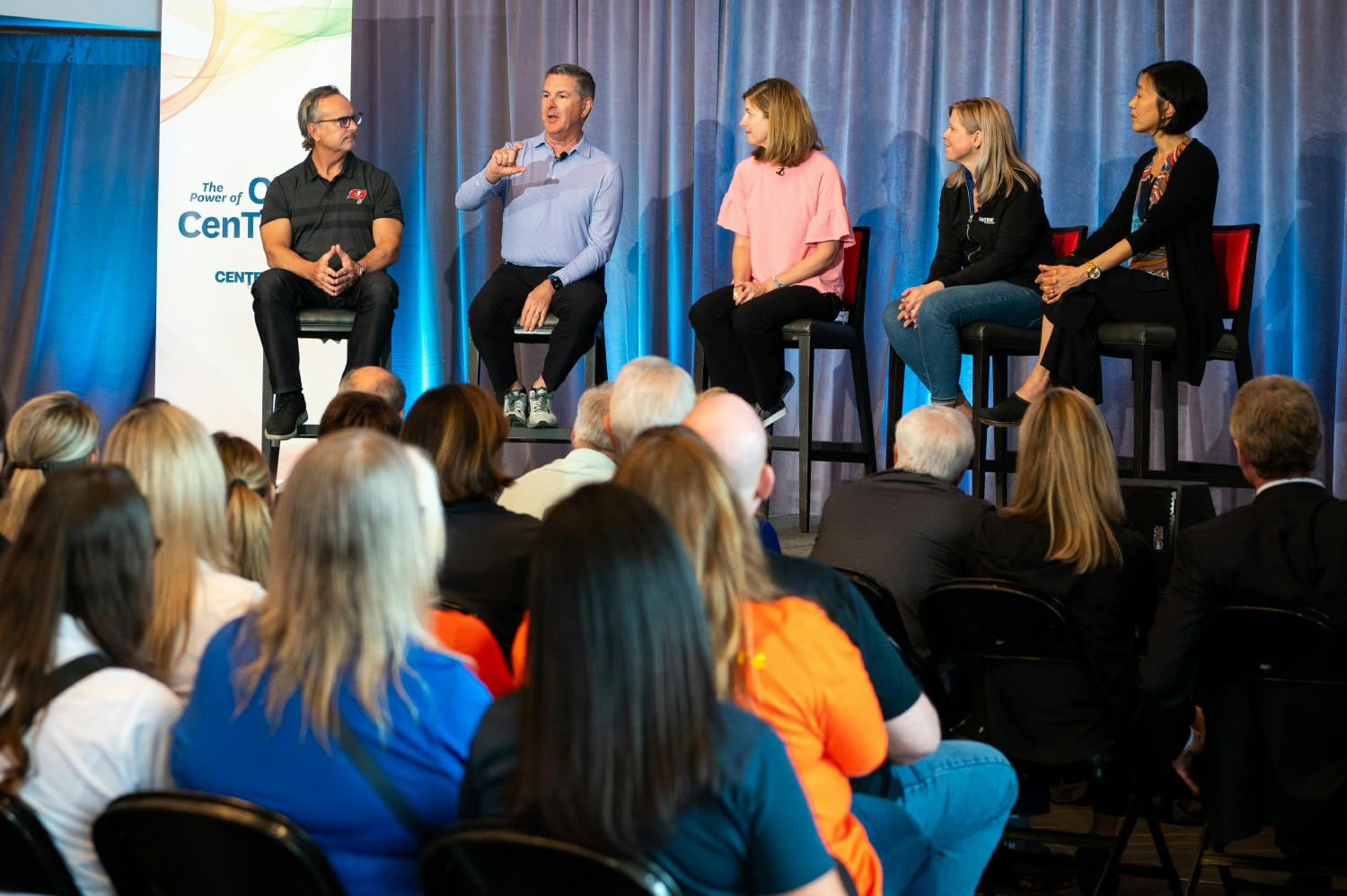 Sunshine Health employees gather for the all-company One CenTeam Town Hall in Tampa, Florida.