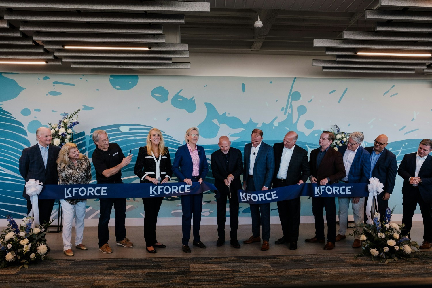 Kforce opened its new hybrid space in November of 2022 with a ribbon-cutting ceremony. 