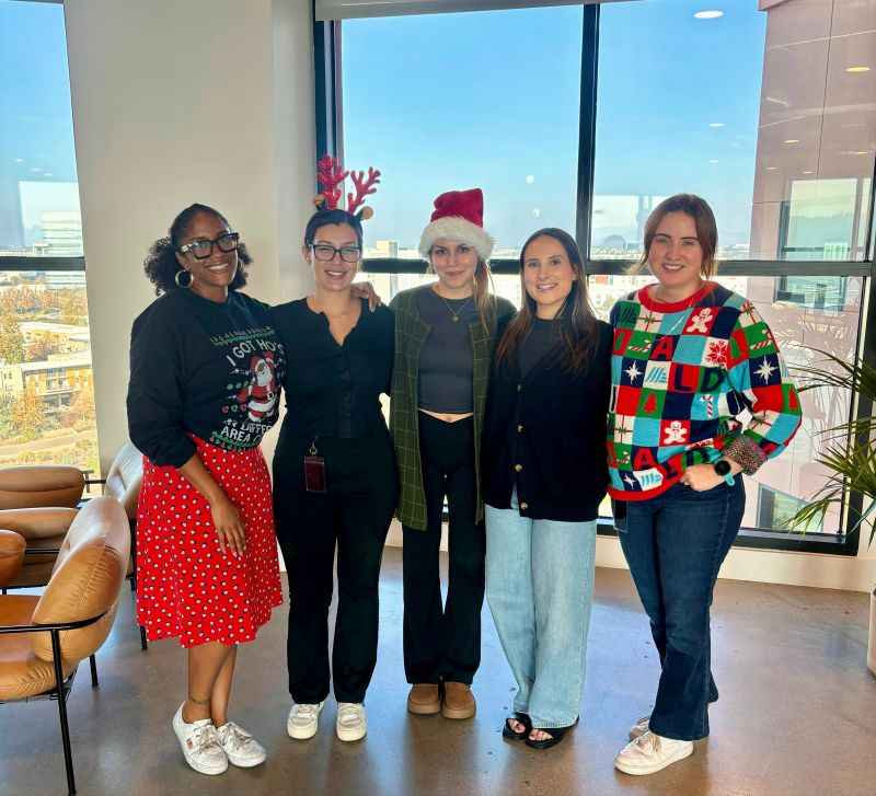 Kforce San Diego team poses for group photo during their holiday party. 