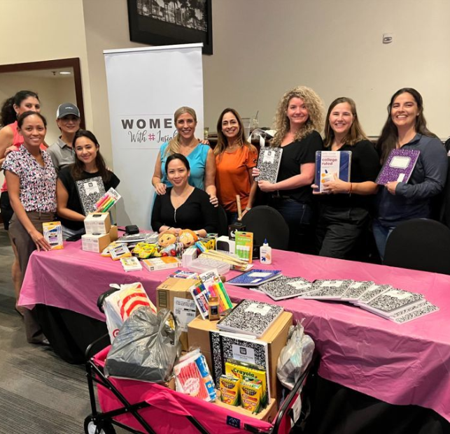 Our Women with Insight teammate resource group collected supplies for a back-to-school drive