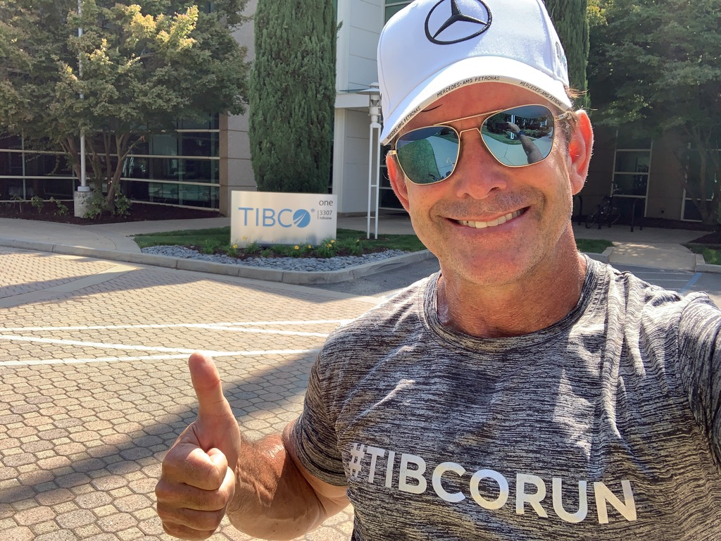 TIBCO CEO Dan Streetman shows off his company pride. 