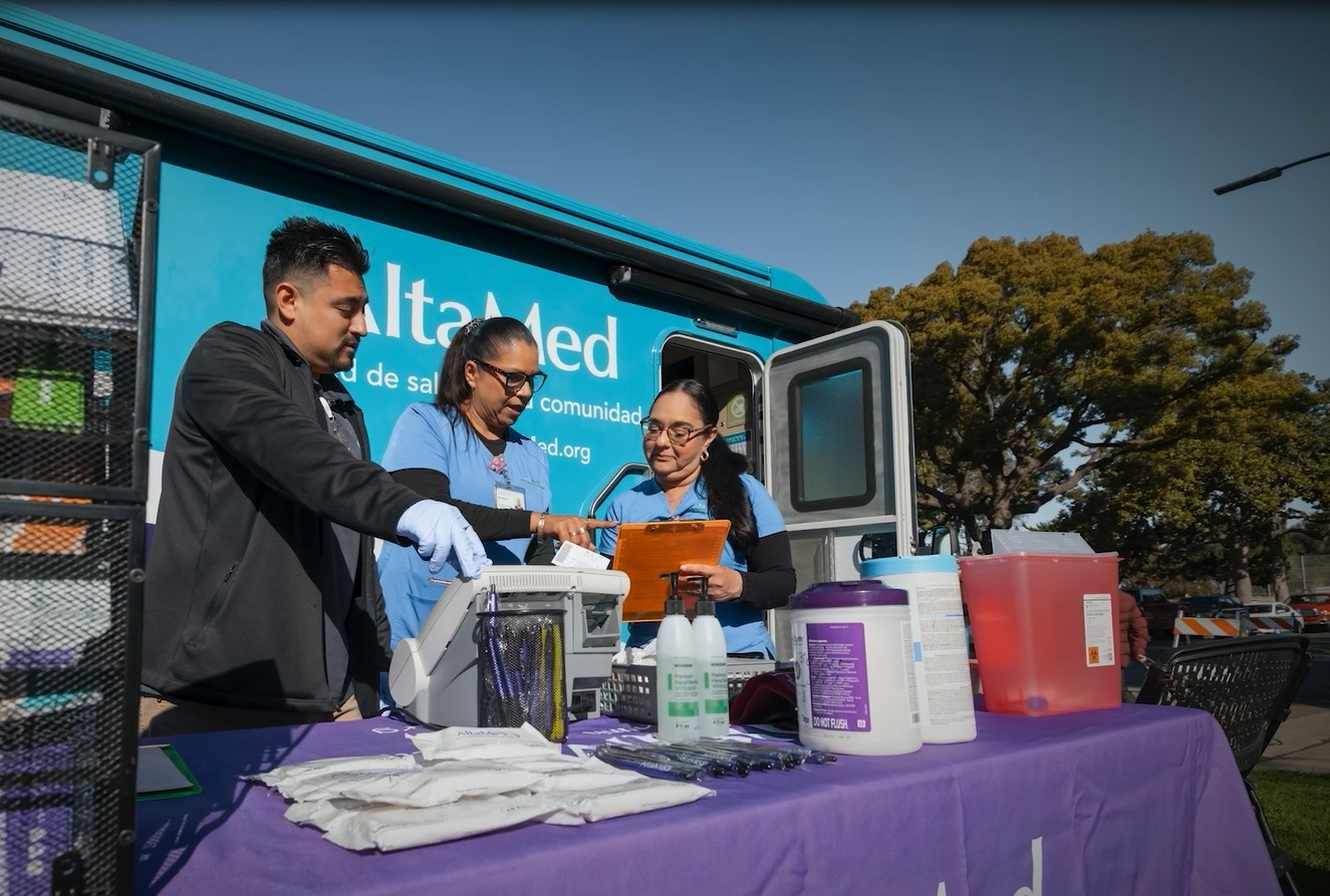 AltaMed employees work tirelessly at a mobile clinic