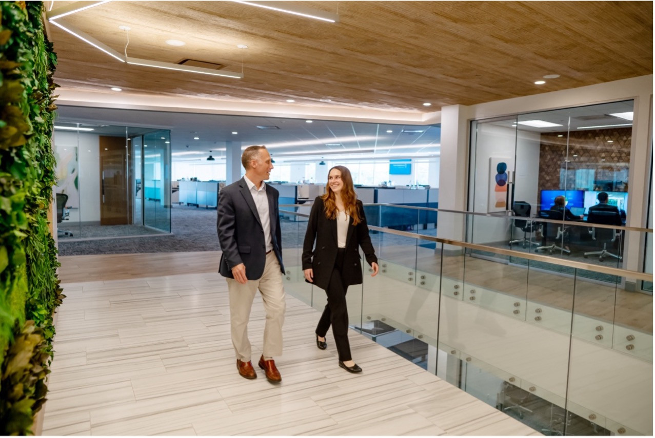 Colleagues at First American’s HQ in Victor, NY—a modern space designed to support connection, innovation, and service. 