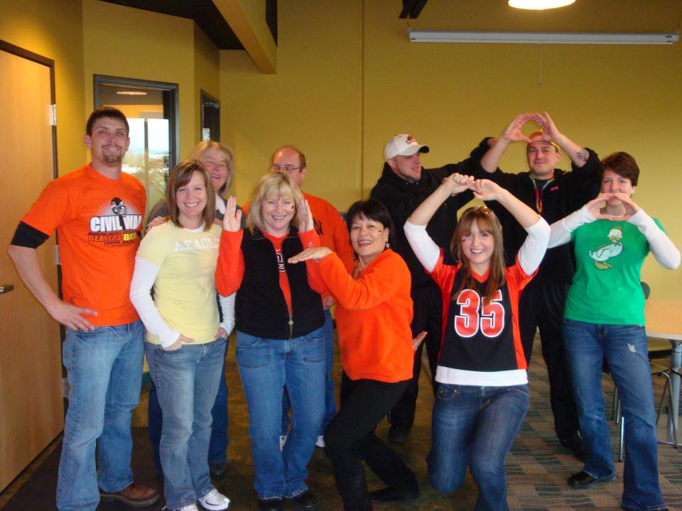 Tec Labs OSU vs U of O wear your colors day!