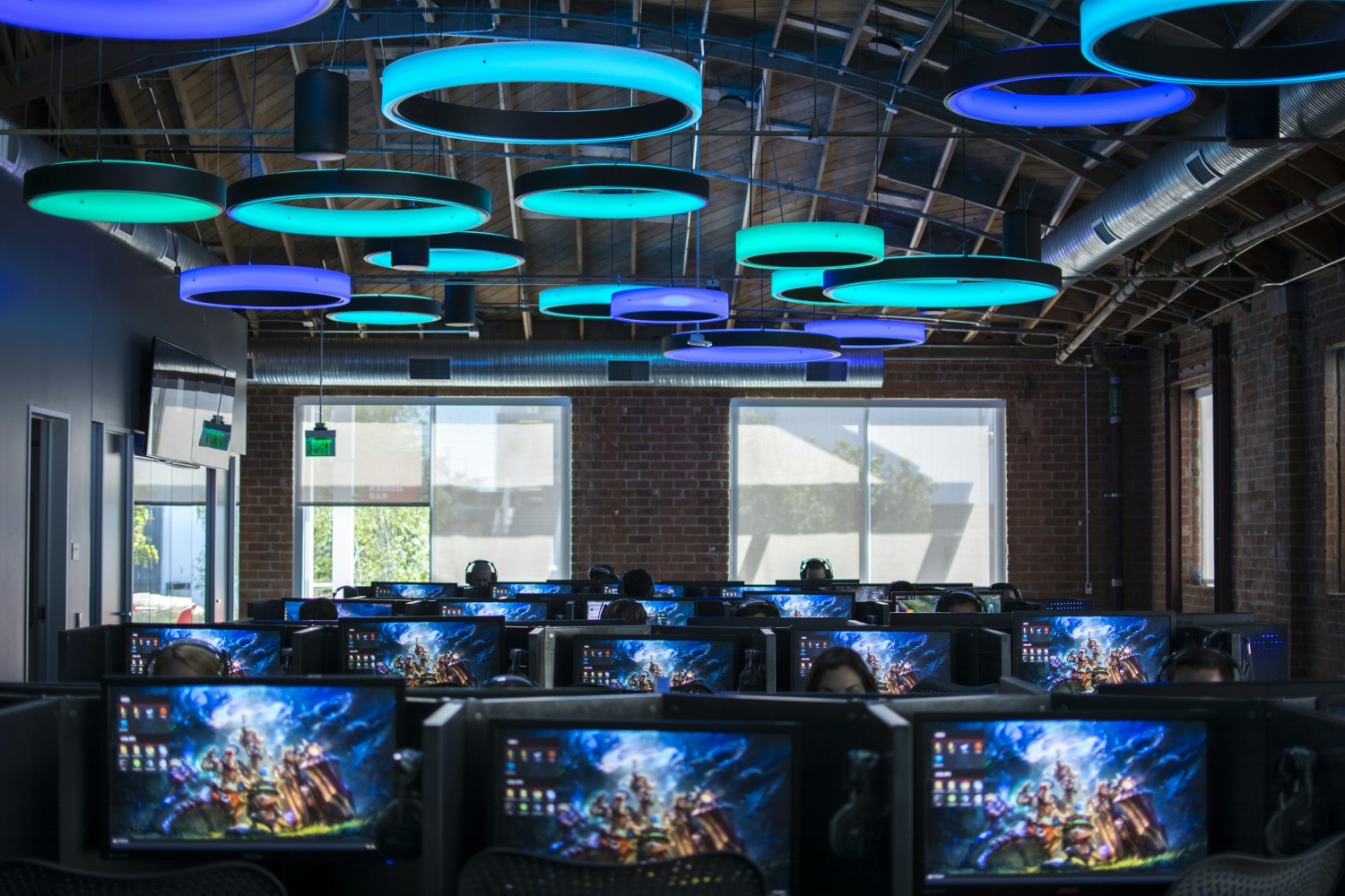 The game room in the Los Angeles campus.