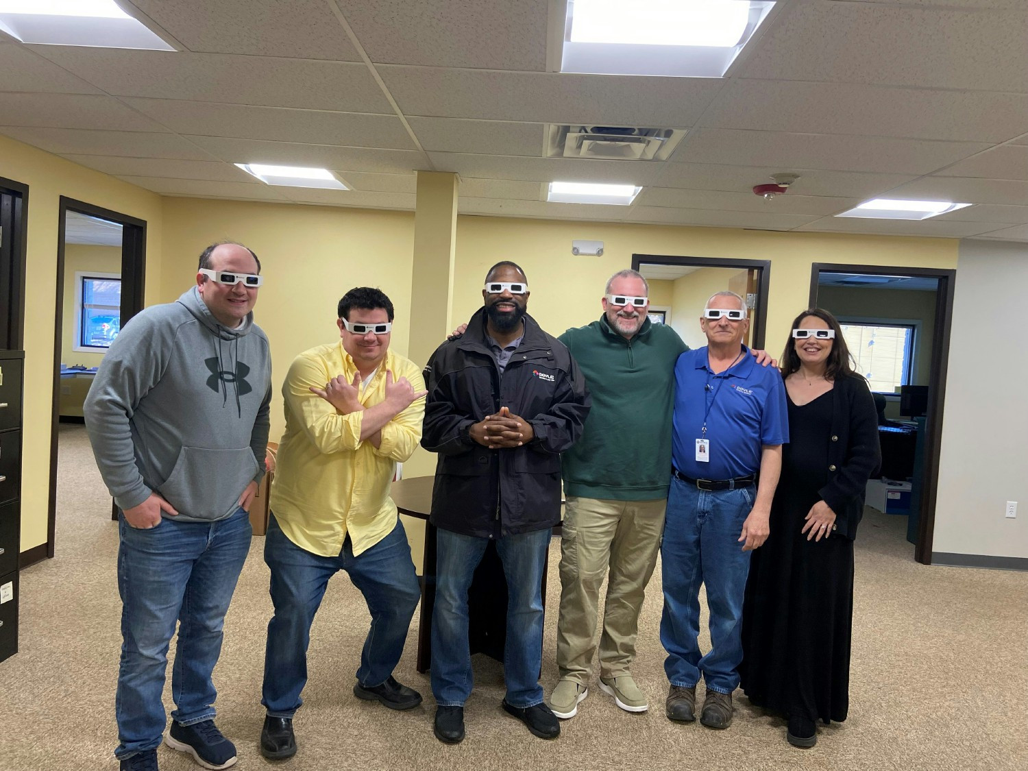 Getting ready to watch a total solar eclipse in our Albany office: safety first! 