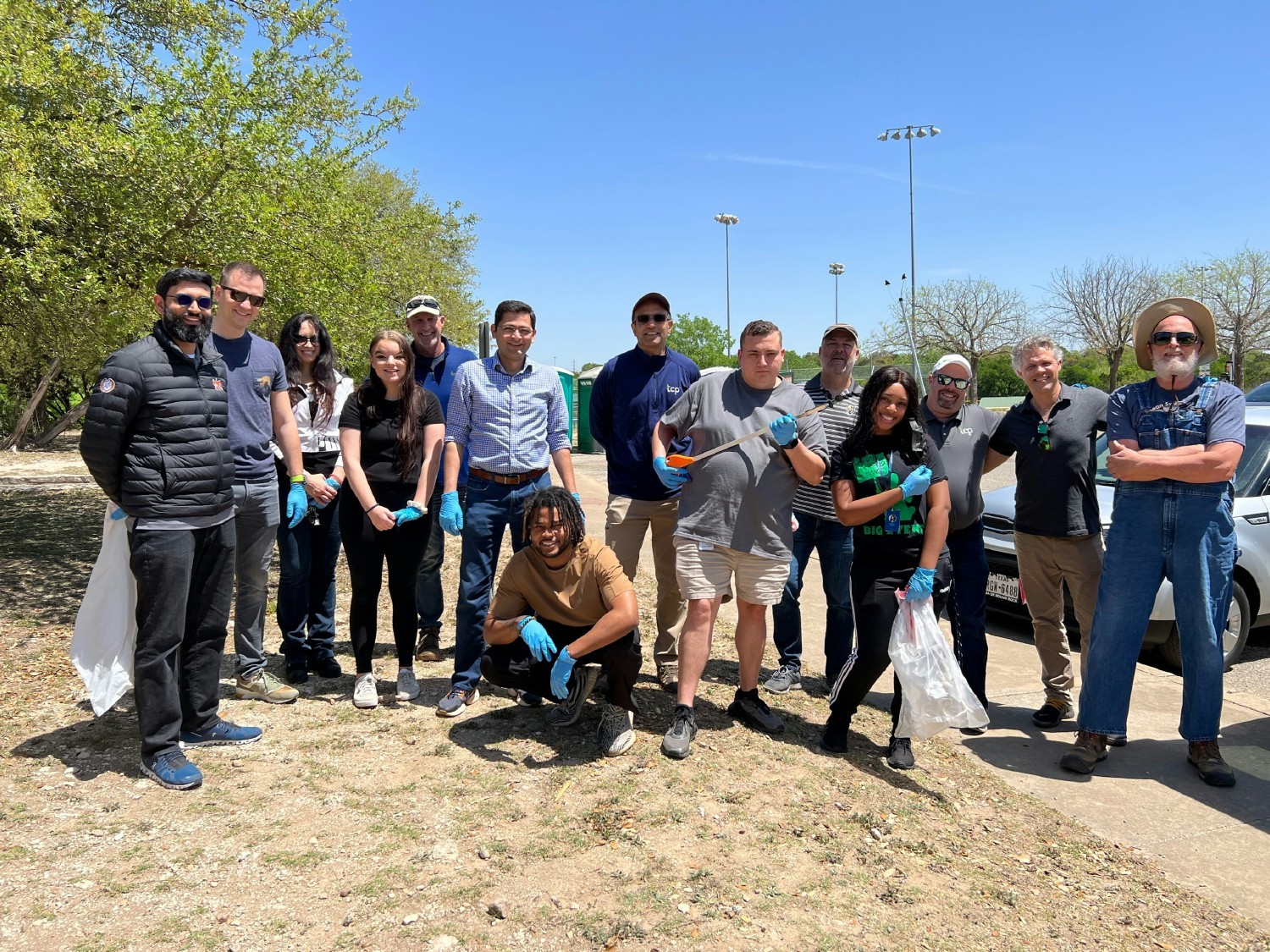 Our Austin crew volunteering to clean up a local park.