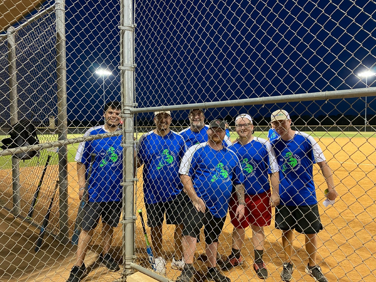 Some of our folks playing in a local baseball league.
