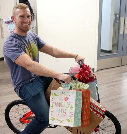 Delivering Christmas Goodies to our adopted families - December 2017.