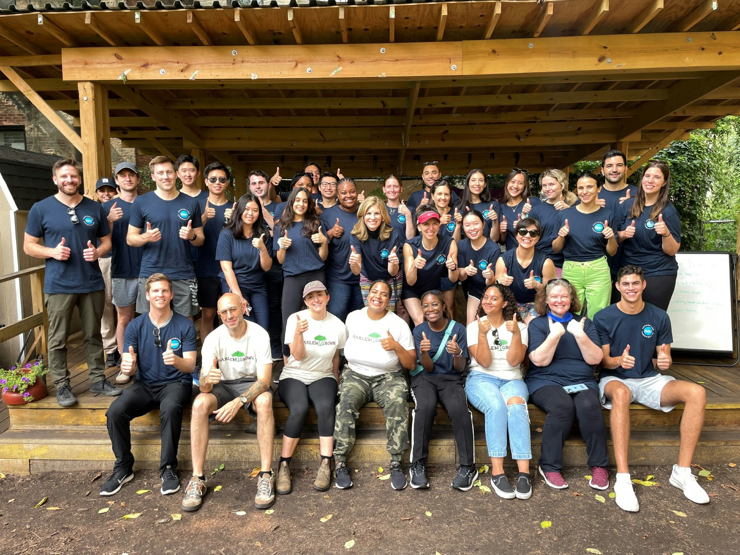 US employees volunteer at the farm at Harlem Grown
