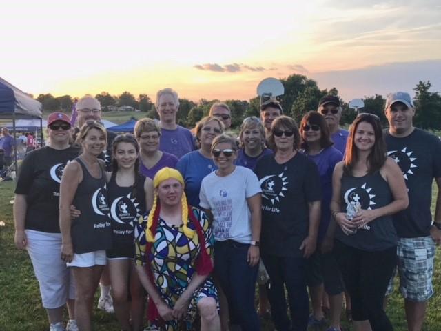Employees coming together to participate in Relay for Life.