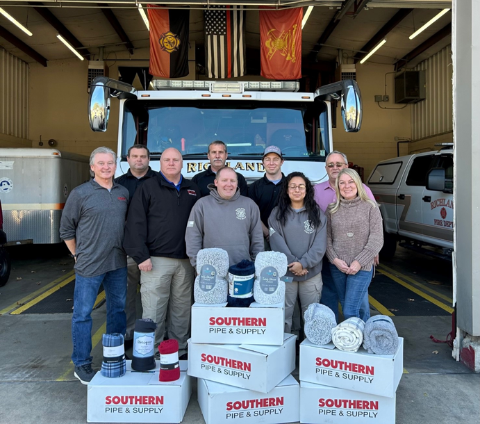 Our family members providing blankets to first responders to be used during times of need.  