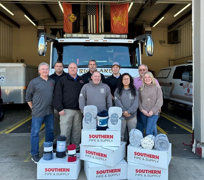 Our family members providing blankets to first responders to be used during times of need.  