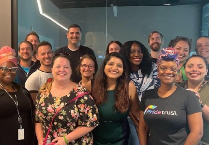 Employees at a social hour at our HQ in Lawrenceville, NJ. 