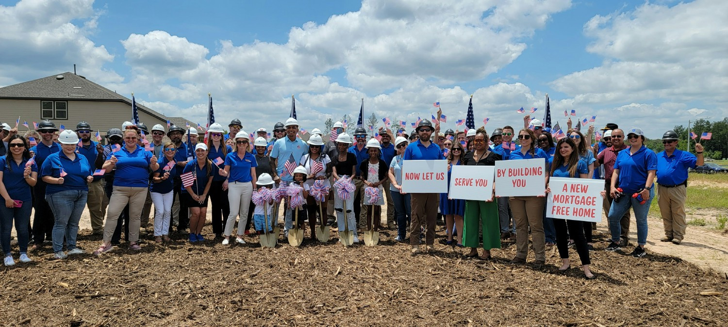 A PulteGroup team breaks ground on a mortgage-free home for an Air Force veteran as a part of our Built to Honor program