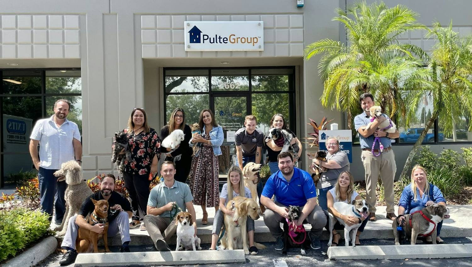 PulteGroup employees celebrate the “Dog Days of Summer” with some furry friends at our Southwest Florida Office.