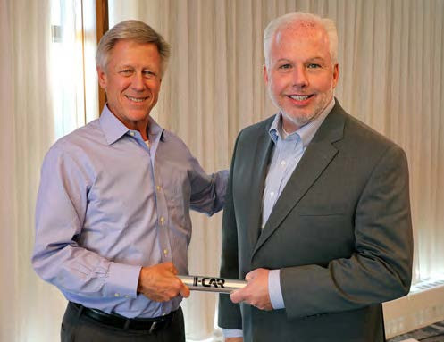 John Van Alstyne passes the baton to new CEO Kyle Thompson - ushering in I-CAR's next chapter of leadership. 