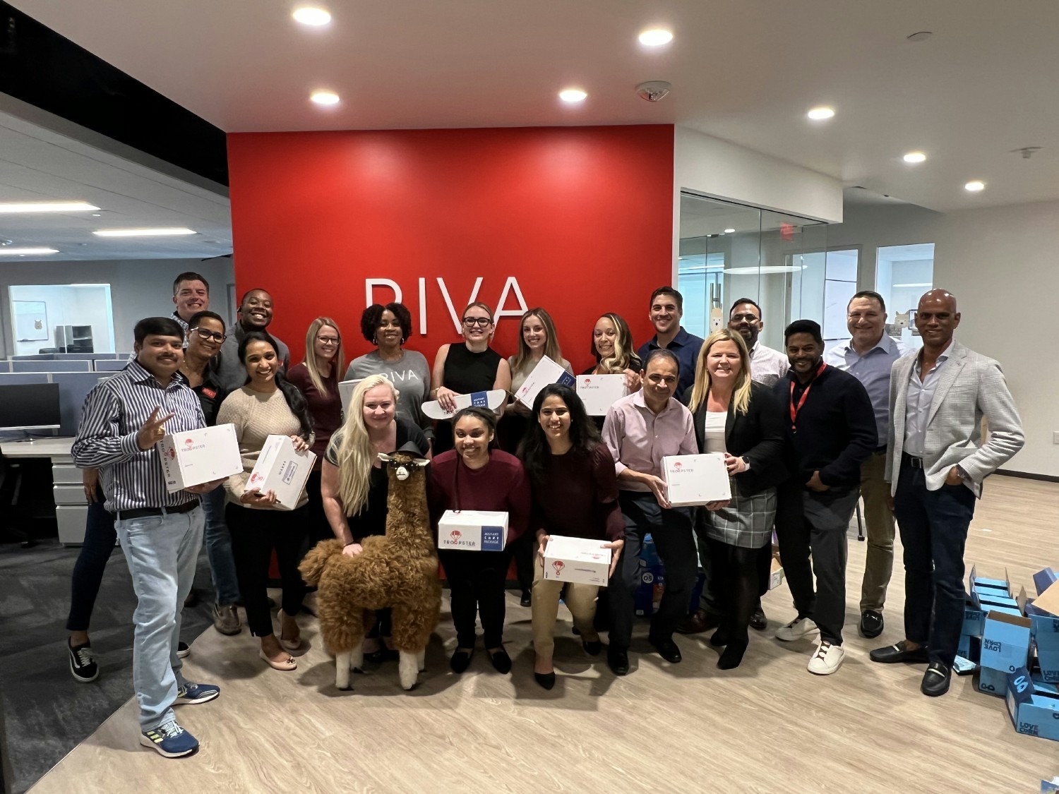 Team RIVA is proud to support our military community! Packing 200 boxes for active-duty military members serving abroad.