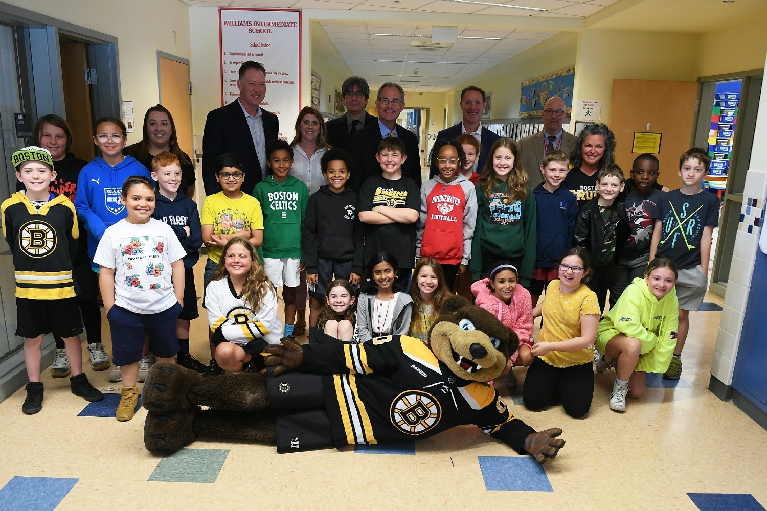 STEM Lab ribbon cutting at Williams Intermediate School in partnership with the Boston Bruins Foundation