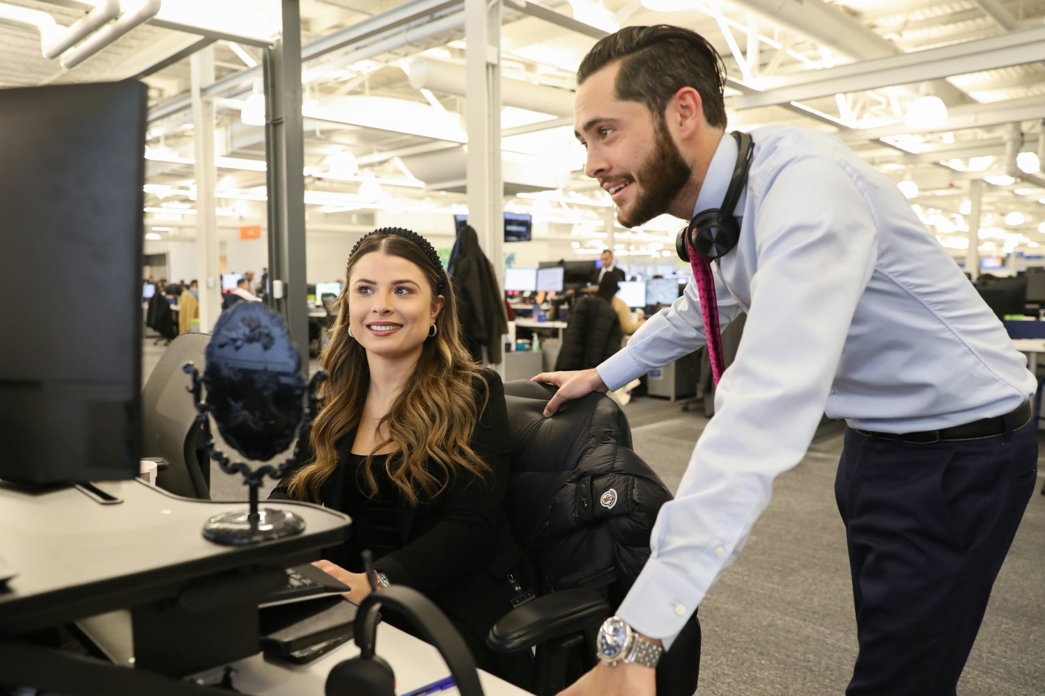 Team members collaborate at UWM's campus