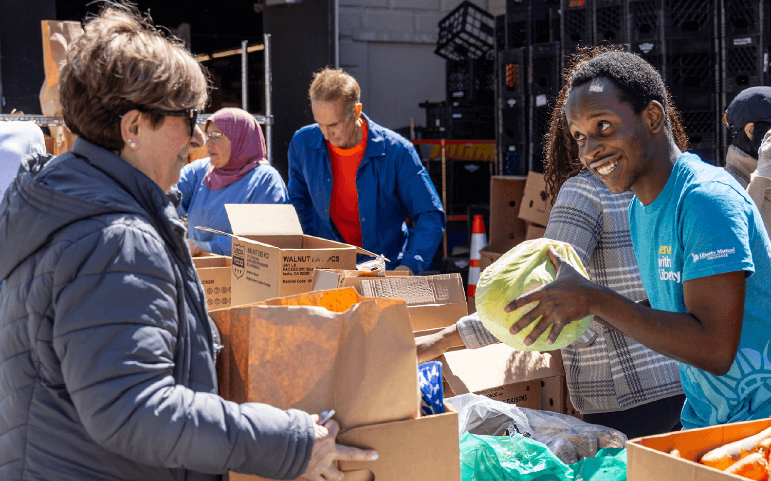 Liberty employees during Serve with Liberty, an annual event promoting volunteer work with local nonprofits.