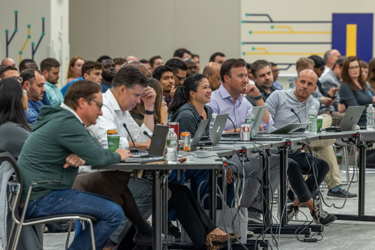 Liberty’s executive judges at the annual hackathon for 300 global employees to solve business needs in new ways
