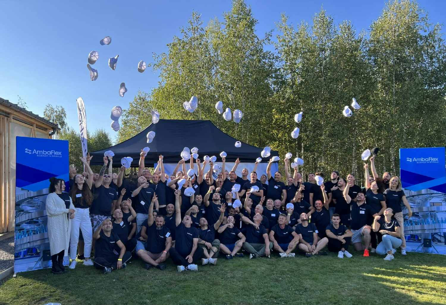 The Romanian team celebrating their team day