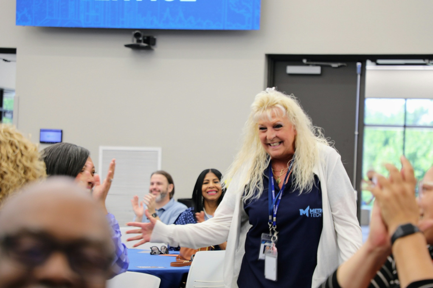 During our Blue Out celebration Admin Specialist Kelly Bowman received the Superhero Award for her commitment to others.