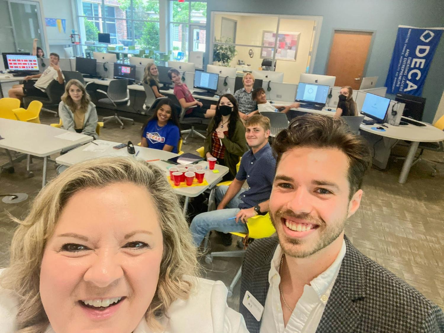 Just one of the many CEO selfies with faculty and students