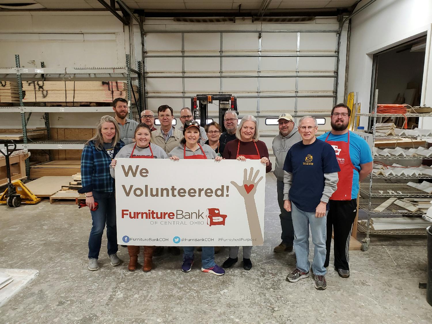 Columbus Office volunteering at The Furniture Bank.