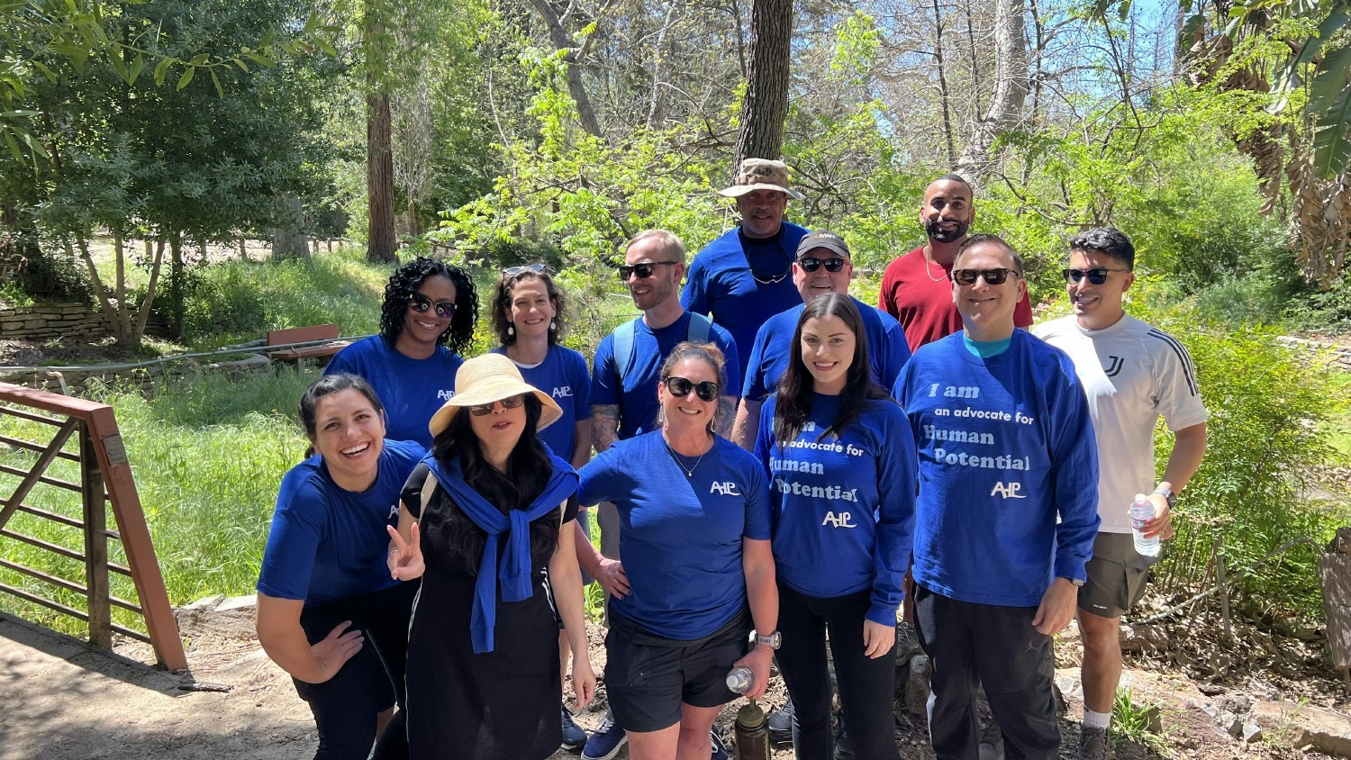 Members of AHP’s California team hiking in Los Angeles’ Griffith park during a day of team building and fun.