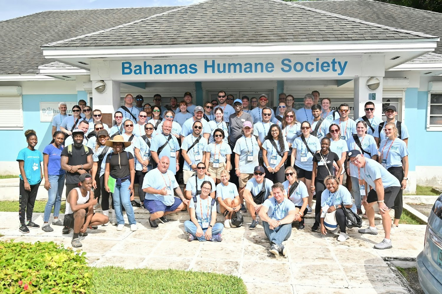 Finitians and volunteers at the Humane Society during our company trip to The Bahamas.