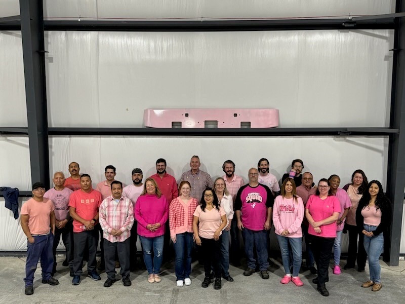 Hendrickson employees wearing pink to support breast cancer awareness month.
