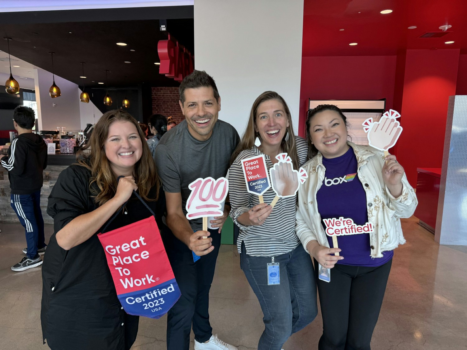 Boxers celebrate Box spirit and our recognition as a Great Place To Work!