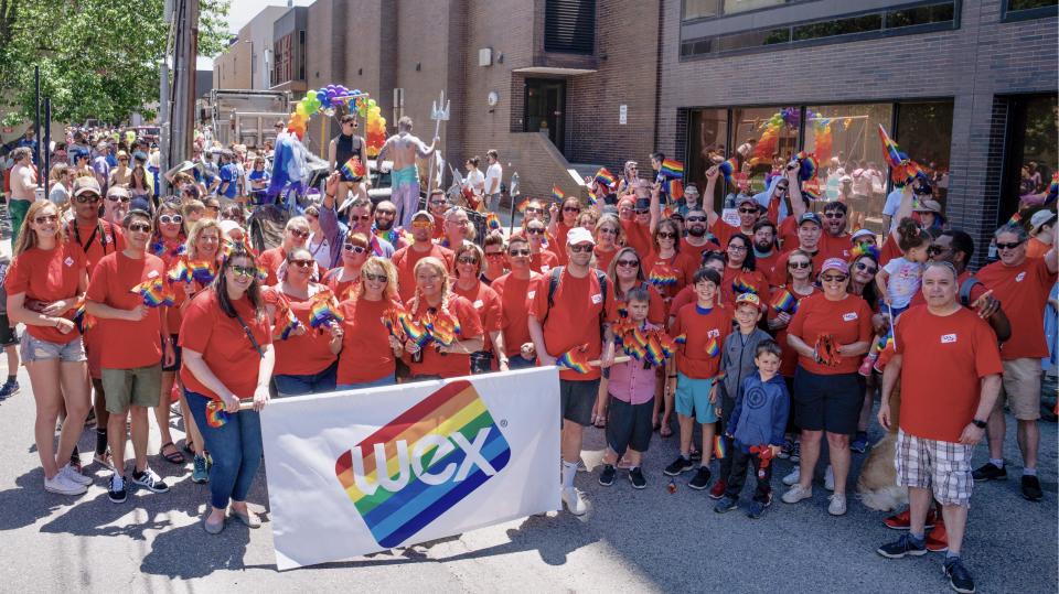 Members of the WEX team at the Portland, Maine Pride parade