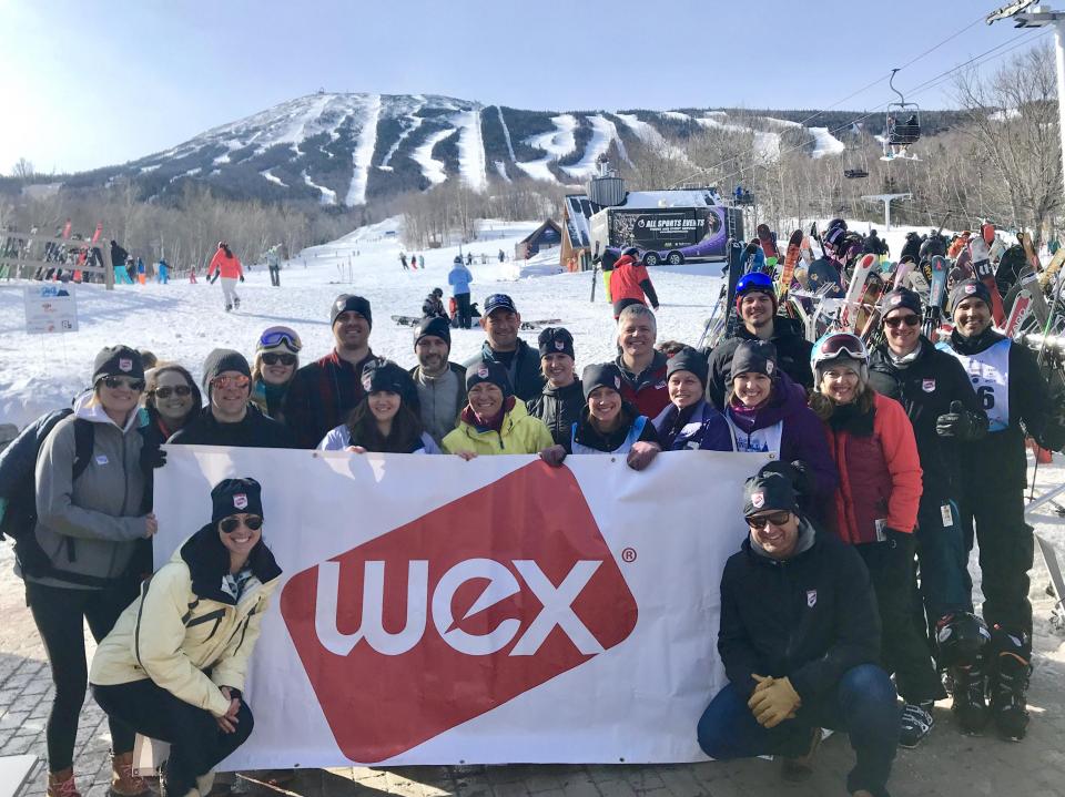 WEX team that participated in the 24-hour skiathon to raise funds and awareness for WinterKids