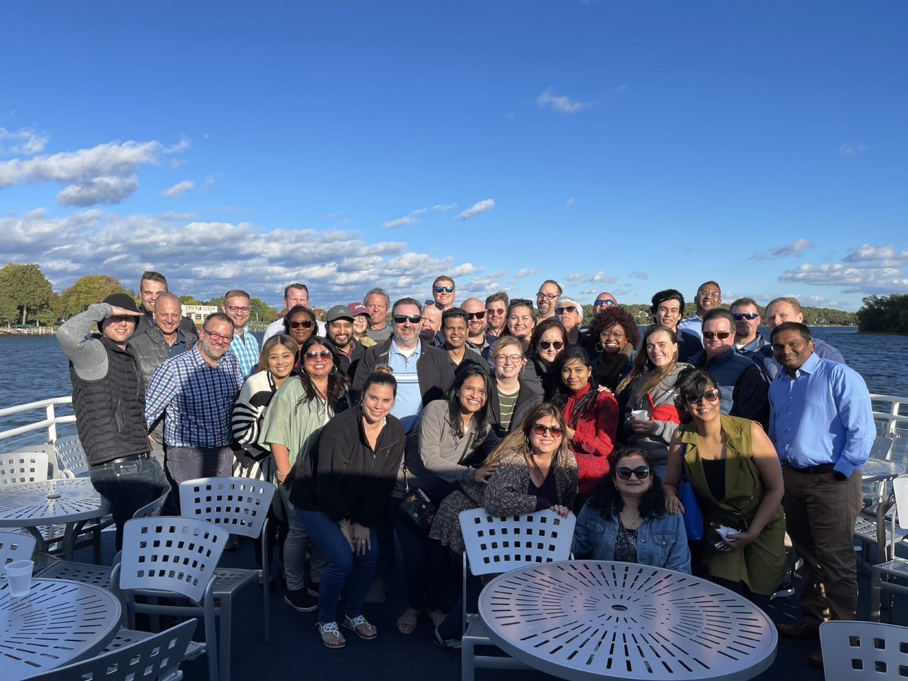 Calix all team on deck! Enjoying a nice boat ride together after a productive team offsite.