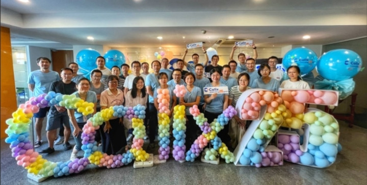 Calix China team celebrating Calix's 25 year anniversary 