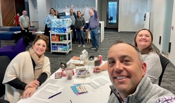 Volunteer event to write letters and create gift baskets for a local foundation